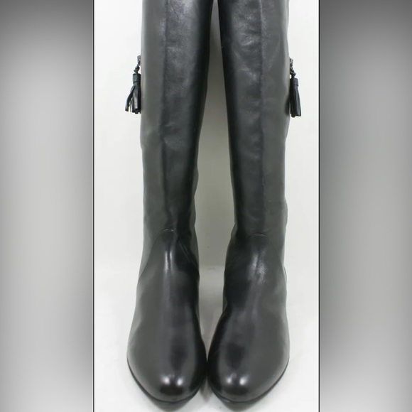 NEW $695 Stuart Weitzman Boot Tass Hidden Wedge Black Leather Zipper Bootie 7 - Picture 5 of 6